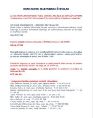 Pomembne telefonske številke najnujnejših zdravstvenih storitev 1